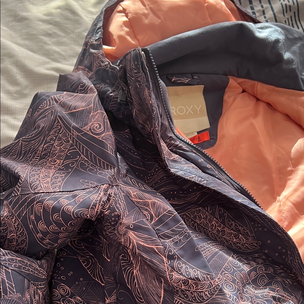 Roxy Black and Peach Graphic Jacket